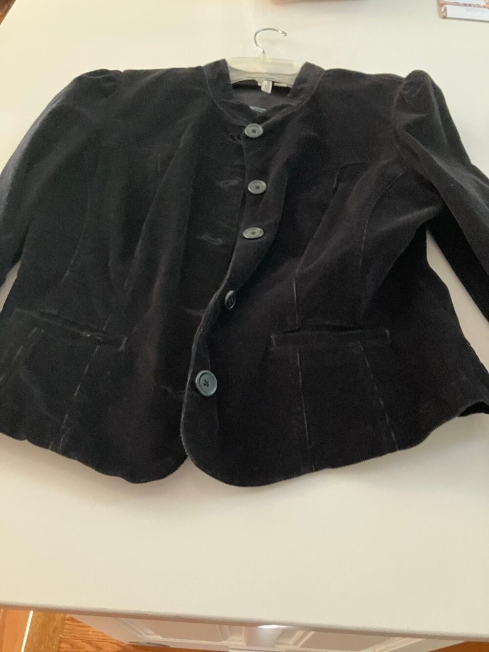 2 ladies cotton jackets, deep black & burgundy  - large